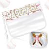 2 Pcs Baseball Snack Bags Christmas Gifts Makeup Cosmetic Bag Clear Chenille Letter Zipper Pouch Toiletry Purse Baseball Accessories Stuff Sport Portable Travel Storage Case for Mom Women Girl view 1