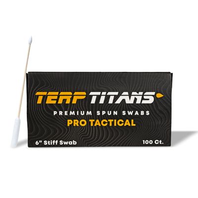 TerpTitans Pro Tactical Bamboo 6-inch Cotton Swabs, 2-Pack XL Barrel Tip For Max Absorption and Fine Point Tips For Tight Spaces