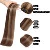 Clip in Hair Extensions Real Human Hair for Women Invisible Natural Straight Seamless Clip on Hair Extensions 8pcs Double Weft 90g (#4P/27 Medium Brown/Dark Blonde, 24 Inch) view 2