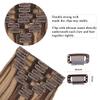 Clip in Hair Extensions Real Human Hair for Women Invisible Natural Straight Seamless Clip on Hair Extensions 8pcs Double Weft 90g (#4P/27 Medium Brown/Dark Blonde, 24 Inch) view 3