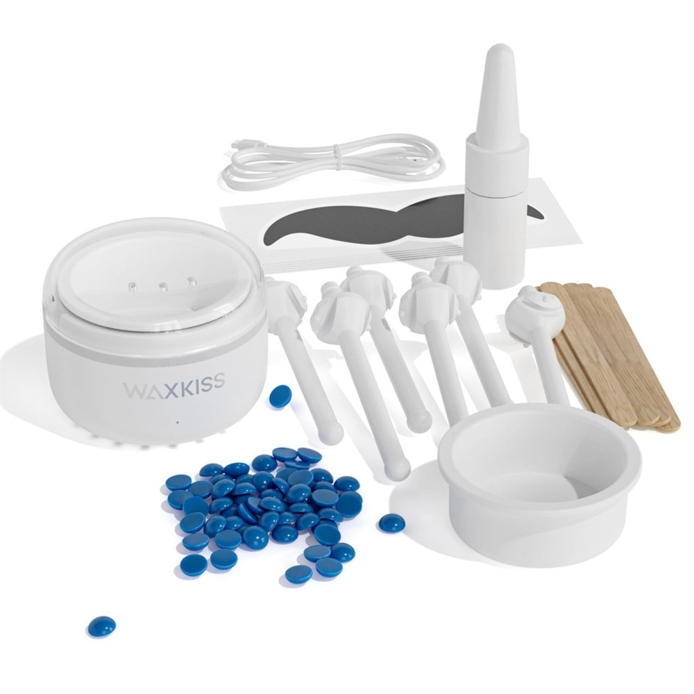 Mini Waxing Kit with Wax Warmer for Hair Removal  Versatile Hard Wax Melter for Ear and Nose Hair Removal, Compact 8ml Set for Women and man, Easy to Carry Wax Kit (White)
