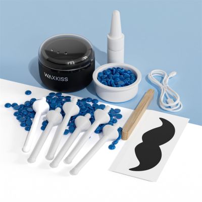 Mini Waxing Kit with Wax Warmer for Hair Removal  Versatile Hard Wax Melter for Ear and Nose Hair Removal, Compact 8ml Set for Women and man, Easy to Carry Wax Kit (Black)