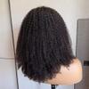 Afro Kinky Curly Wig Invisible Lace Front Human Hair Wig Natural Color Curly Bob 180% Density Human Hair 13x4 HD Transparent Lace Front Wig Pre Plucked with Baby Hair Natural Hairline 12inch view 4