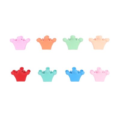 100pcs Crown Shaped Small Hair Claw Clips for Women Girls Cute Matte Colorful Strong Hold Tiny Claw Clips with Resin Material, Stylish and Practical Mini Hair Claw Clips for