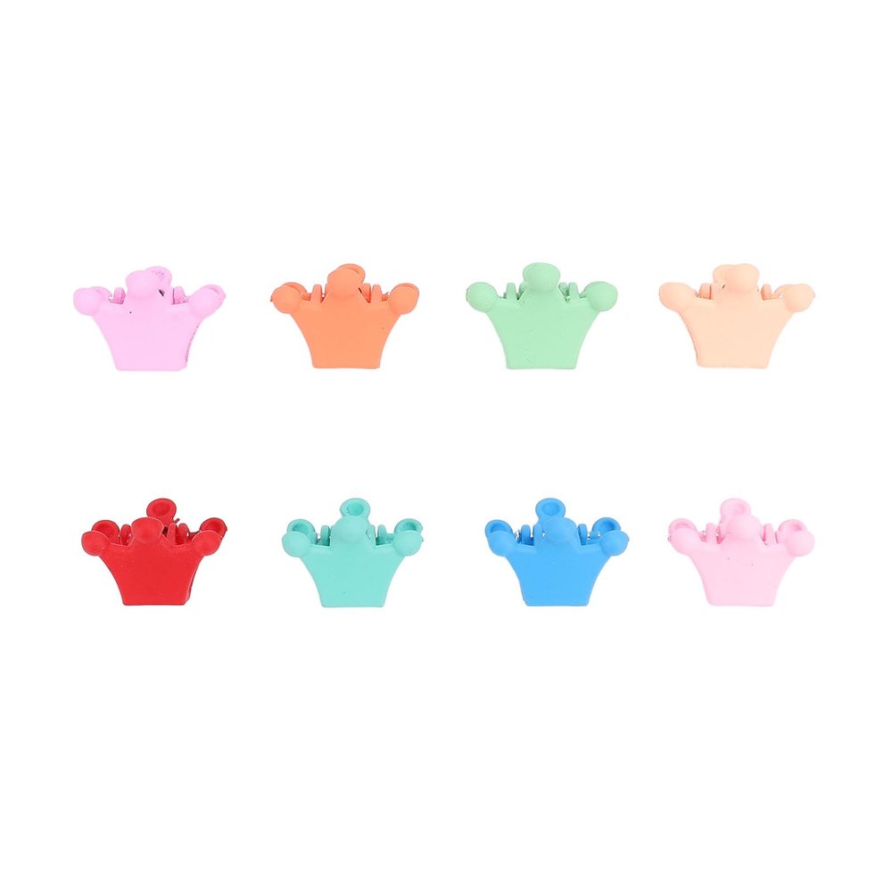 100pcs Crown Shaped Small Hair Claw Clips for Women Girls Cute Matte Colorful Strong Hold Tiny Claw Clips with Resin Material, Stylish and Practical Mini Hair Claw Clips for