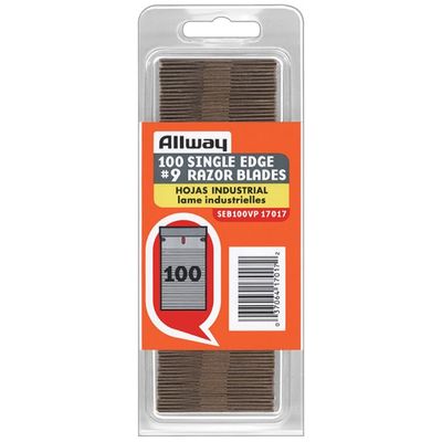 10-Pack of Allway SEB100VP SEB-Series Single Edge Razor Blades, Clam Shell, 100-Pack