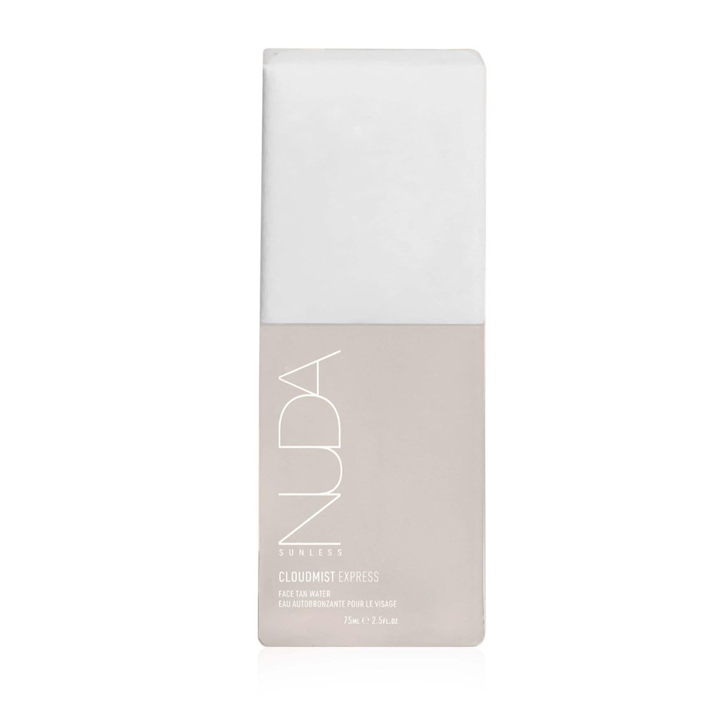 Nuda CloudMist Express Face Tan Water | Streak-Free, Fast-Drying Facial Tanning Mist Self Tanner | with PowerGlow+ Tan Boost Complex & TanLock+ Bronzing Technology | Develops in 3 Hours, (2.5 Fl Oz)