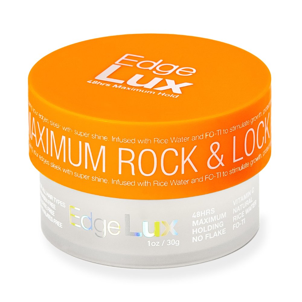 Edge Lux Orange Edge Control Gel with Castor Oil, Keratin, Biotin, and Olive Oil - 48 Hour Maximum Hold, Non-Flaking, Non-Greasy, Scented, Conditioning Styling Gel for All Hair Types, 1 Ounce