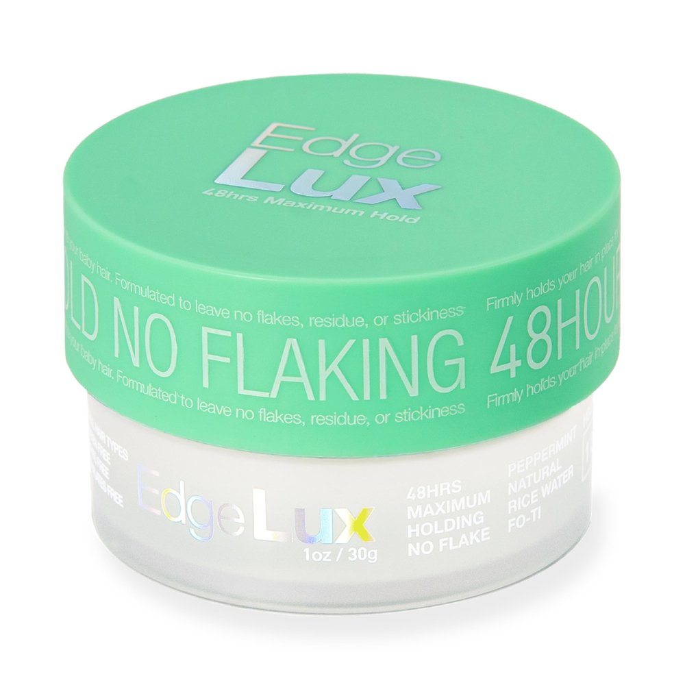 Edge Lux Edge Control Gel with Castor Oil, Keratin, Biotin, and Olive Oil - 48 Hour Maximum Hold, Non-Flaking, Non-Greasy, Scented, Conditioning Styling Gel for All Hair Types