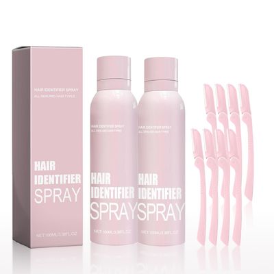 enttgo 2pcs Hair Identifier Spray for Face Shaving, Skin Body Hair Identifying Spray With Razors,Hair identifier for Face Dermaplaning, Moisturizing and Skin Care Dermaplaner