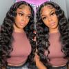 10A Loose Deep Wave Bundles with Closure Human Hair (12 14 16+12), 100% Unprocessed Raw Human Hair Weave with Closure, Brazilian Virgin Loose Curly Bundle Deals Natural Black Color view 2