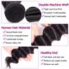 10A Loose Deep Wave Bundles with Closure Human Hair (12 14 16+12), 100% Unprocessed Raw Human Hair Weave with Closure, Brazilian Virgin Loose Curly Bundle Deals Natural Black Color view 4