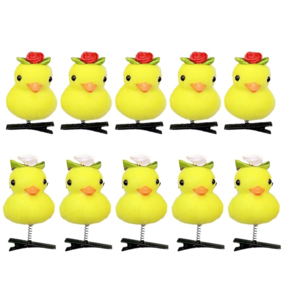 10Pack Cute Yellow Duck Hair Clips,Cute Duck Hair Clips,Duck Hair Clips For Hair,Cartoon Duck Animal Headwear,Soft Yellow Duck Hair Pins,Fun Animal Hair Clips for Kids Women,Easter Headdress