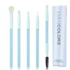 LULUCOLORS 5-Piece Eye Makeup Brush Set  Blue Edition with Cruelty-Free Bristles and Comfortable Rubber Finish Handles (Blue) view 1