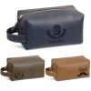 Personalized Toiletry Bag for Men, Custom Leather Dopp Kits Personalized Travel Organizer with Name/Logo for Groomsmen, Husband, Dad, Wedding, Gift view 1