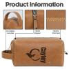 Personalized Toiletry Bag for Men, Custom Leather Dopp Kits Personalized Travel Organizer with Name/Logo for Groomsmen, Husband, Dad, Wedding, Gift view 2