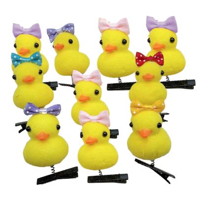 10Pack Cute Yellow Duck Hair Clips,Cute Duck Hair Clips,Duck Hair Clips For Hair,Cartoon Duck Animal Headwear,Soft Yellow Duck Hair Pins,Fun Animal Hair Clips for Kids Women,Easter Headdress