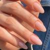 BAOYAALIN Solid Nude Press on Nails Medium Almond Shaped Fake Nails with Simple Solid Nude Design Full Cover Press ons Artificial Acrylic False Stick on Nail for Women Manicure 24Pcs view 1