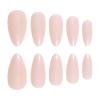 BAOYAALIN Solid Nude Press on Nails Medium Almond Shaped Fake Nails with Simple Solid Nude Design Full Cover Press ons Artificial Acrylic False Stick on Nail for Women Manicure 24Pcs view 3