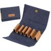 CAIRIAC Essential Oil Carrying Bag, Holds 6 Bottles (5mL-10mL Roller Bottles), Travel Essential Oil Bag for Purse, Portable Organizer Holder for Essential Oils, Perfume, Lipstick, Lip Balm (Blue) view 1