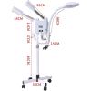 MNBVH 3 in 1 Professional Facial Steamer with 8X Magnifying Lamp for Salon Spa Beauty Skin Care Equipment, Adjustable Height, with 4 Rollers for Easy Move view 2