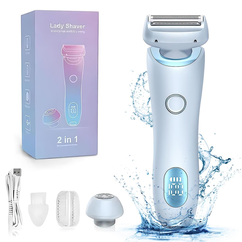 Duskofficial Razor, Dusk Official Shaver, Duskofficial The Glide Pro 3.0, 2 in 1 Waterproof Electric Shaver Razors for Women, Wet & Dry for Leg Arm Underarm Bikini Area (Blue)