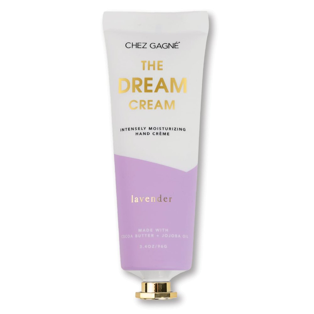 Chez Gagn Intensely Moisturizing Vegan Hand Cream Jojoba Oil Cocoa Butter- Non-Greasy, Fast-Absorbing, Made In US, Dream Cream - Hand Crme - (3.4oz, Lavender)