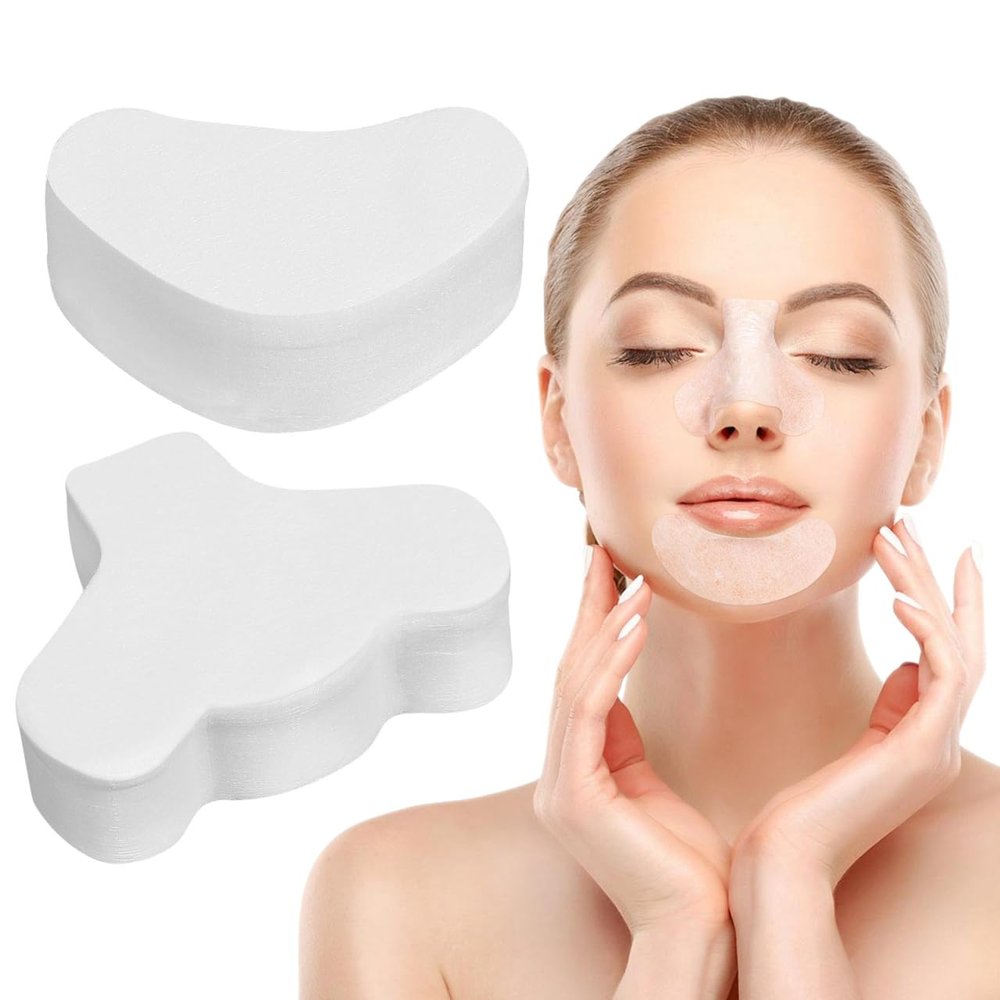 Didiseaon T-Zone Film Paper 200 Pcs Cotton White Face Tape for Sebaceous Filament Removal Wrinkle Lines Protection Easy Application 3.34X2.55 Inch
