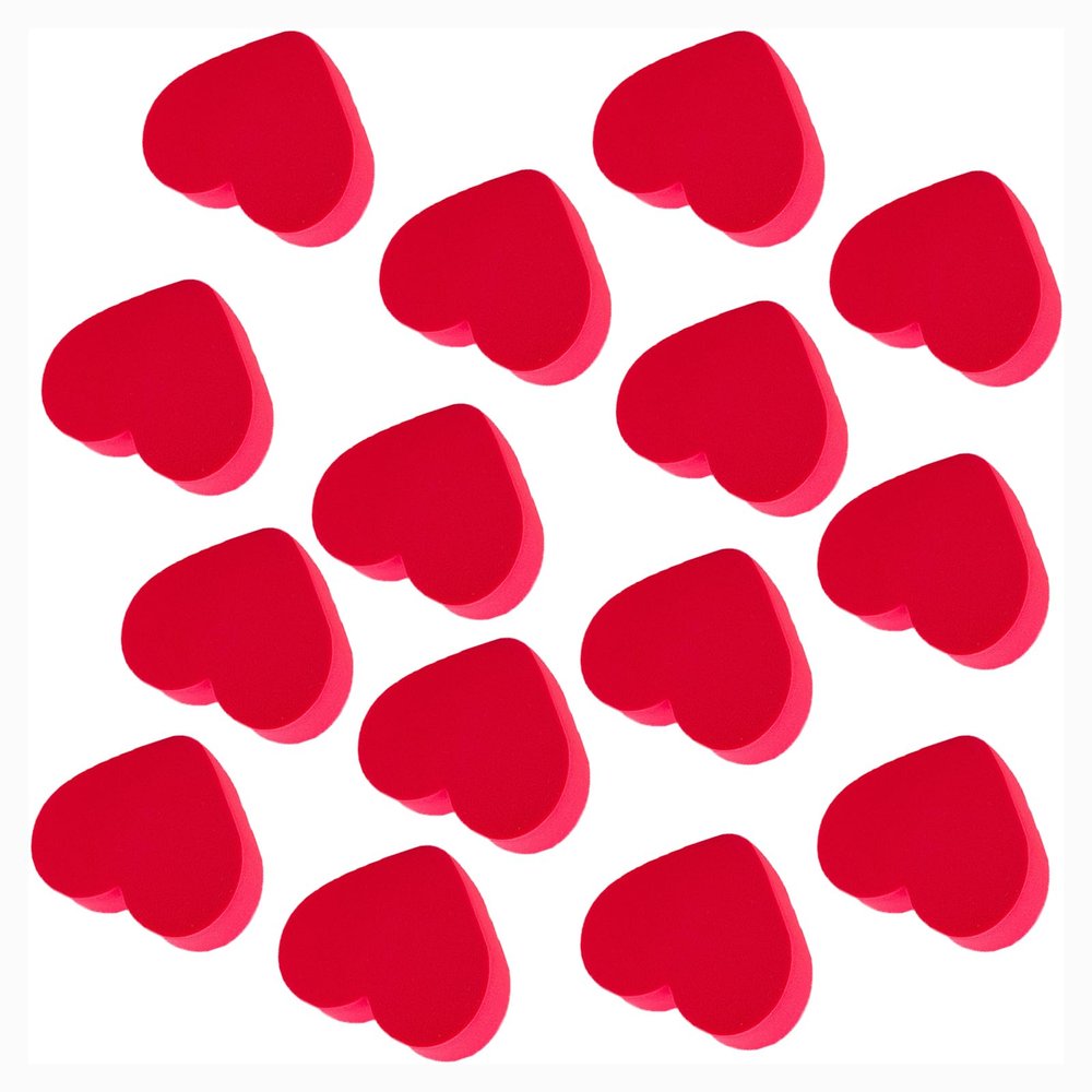 15 PCS Red Powder Sponges Heart Makeup Sponge Wet Dry Powder Puff Beauty Sponge Makeup Pads for Liquid Foundation