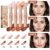 Dual-Ended Cream Contour & Highlight Stick Set - Face Sculpting with Longwear Water-Resistant Formula, Natural Finish, Blendable for All Skin Tones (Pearl White, Dark Brown) view 2