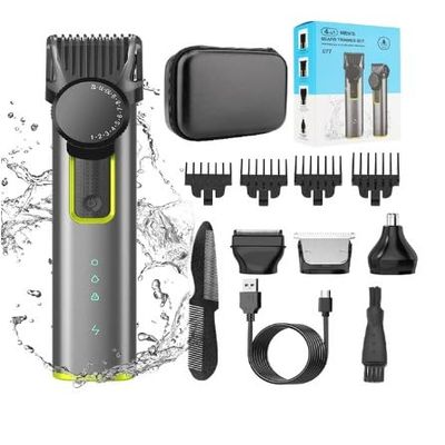 BJFSEAFN Cordless Electric Beard Trimmer for Men, Adjustable Hair Trimmer, Barbers Kit Waterproof Mustache Trimmers for Men