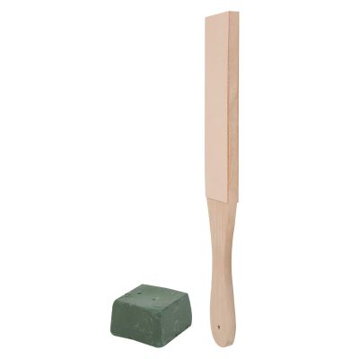 Leather Polish Sharpening Strop Sided Wooden Grinding Board with Grind Paste Ideal for Sharp Blades Maintenance and Craftsmen Use