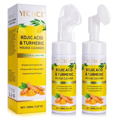 A r b c r n 2 Pack Turmeric Cleansing Mousse,Kojic Acid Facial Cleanser for Fce Wash and Firming Skin,Remove Excess Keratin-Deep Clean Pores 150ML