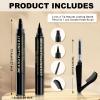 3 PCS Beard Pen Filler for Men - Black 4 Tip Pen for Natural Looking Appearance - 2 Fillers & 1 Double Head Brush - Waterproof Four Fork Eyebrow Pencil Eyeliner (Black) view 2