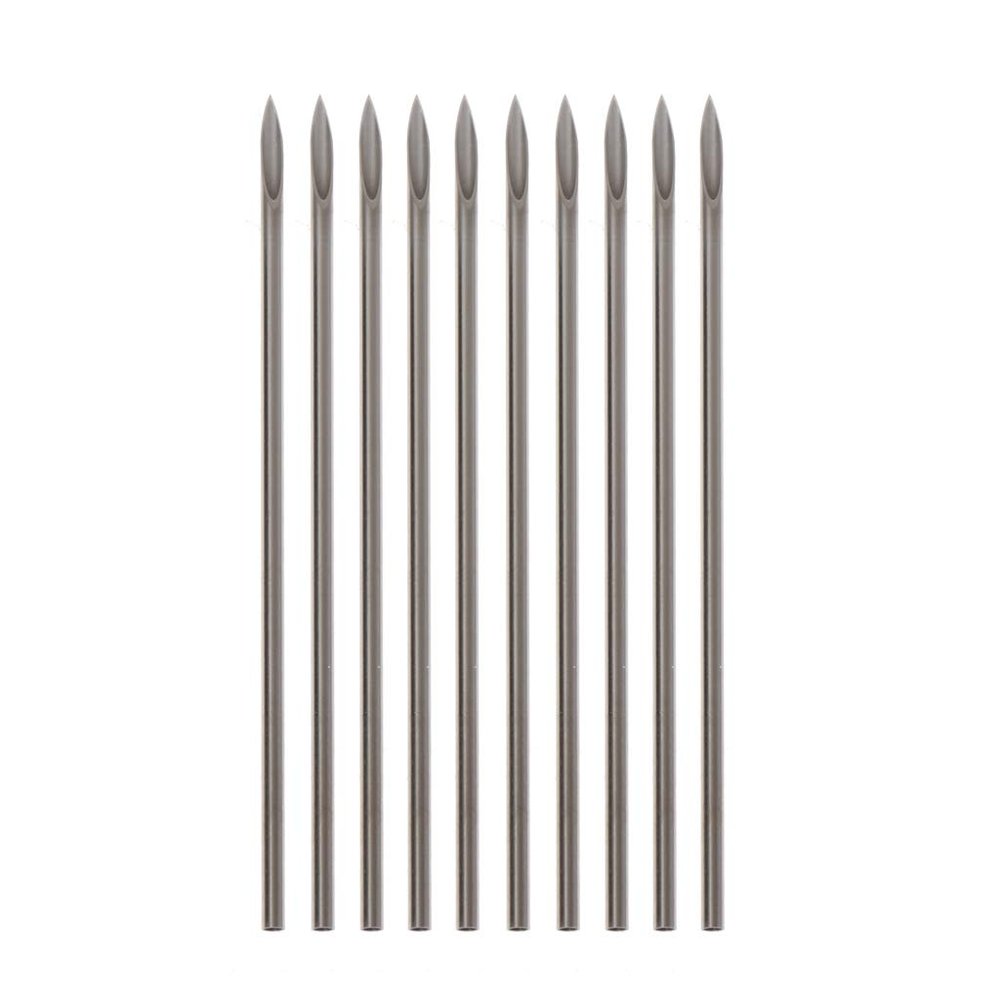 BOGEEL 10 Pieces Stainless Steel Body Piercing Needle Sizes 12g 13g 14g 15g 16g 18g 20g
