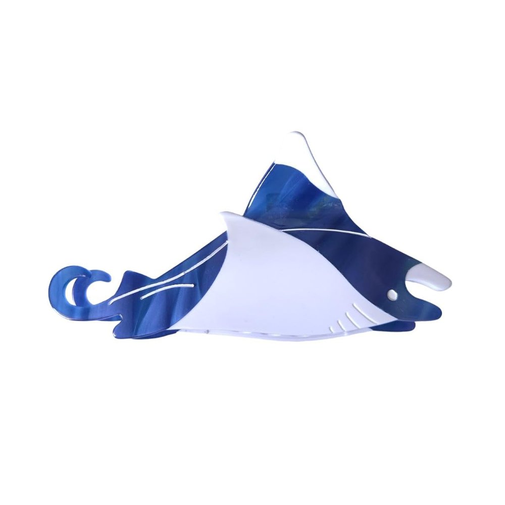 Funny Ocean Ray Fish Hair Clip,Acetate Claw Clips,Big Hair Clips for Women,Royal