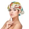 Mid Century Modern Bonnet for Sleeping Adults Satin Sleeping Cap for Sleeping Men Women for Curly Hair Black view 1