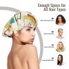 Mid Century Modern Bonnet for Sleeping Adults Satin Sleeping Cap for Sleeping Men Women for Curly Hair Black view 3