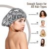 DRTGEDS Snake Skin Black and White Bonnet for Sleeping Adults Satin Sleeping Cap for Sleeping Men Women for Curly Hair view 3