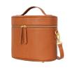 FAWN DESIGN The Train Case, Faux Leather Skin Care Brown Makeup Bag with Adjustable Messenger Strap, Travel Toiletry Bag 4 Elastic Band Holders, 5 Interior Pockets and 1 Zipper Pocket, 10x6x8 inches view 1