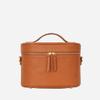 FAWN DESIGN The Train Case, Faux Leather Skin Care Brown Makeup Bag with Adjustable Messenger Strap, Travel Toiletry Bag 4 Elastic Band Holders, 5 Interior Pockets and 1 Zipper Pocket, 10x6x8 inches view 2