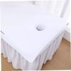 Massage Table Cover With Face Hole Massage Table Cover 2Pcs Soft Massage Bed Cover with Face Hole 16x32'' Reusable Spa Beauty Bed Cover Towel with Face Hole Massage Bed Sheet for Skin Care,White view 2