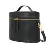 FAWN DESIGN The Train Case, Faux Leather Skin Care Black Makeup Bag with Adjustable Messenger Strap, Travel Toiletry Bag 4 Elastic Band Holders, 5 Interior Pockets and 1 Zipper Pocket, 10x6x8 inches view 1