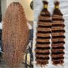 Double Drawn Deep Wave Color 30 Dark Brown Bulk Human Hair Extensions For Braiding No Weft Braids Hair Extensions for Women (1Pcs/Lot, 16inch) view 2