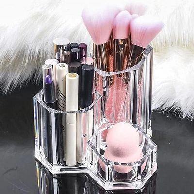 Women Makeup Brush Holder Acrylic Organizer Cosmetic Brush Storage Box Eyeliner Mascara Organizer Cosmetic Storage Display Case