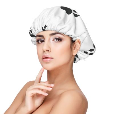Bear paw Bonnet for Sleeping Adults Satin Sleeping Cap for Sleeping Men Women for Curly Hair Black