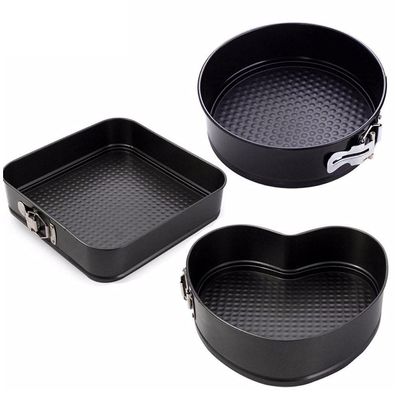 3Pcs Steel Cake Removable Bottom Round Heart Square Baking s Mooncake Cookie Bakeware Baking s Kitchen Tools
