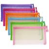 CarryEpic Mesh Pouches(6 Pack), Mesh Bags with Zipper Nylon Makeup Pouches Bag Cosmetic Pouch Travel Purse Organizer Insert Diaper Inside Bag Organizers Home Organizing Size See Through Cute Colors view 1