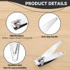 100 Pieces Nail Clippers Bulk for Men Women Adult, Ultra Sharp Stainless Steel Fingernail & Toenail Clippers Set, Flat Portable Travel Fingernails Sturdy Trimmer Pointed Pedicure Manicure Care Tool view 3
