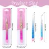 4 Pcs Stainless Steel Tweezer with Silicone Pressing Head, Double Ended Nail Art Tweezers, Multipurpose Straight and Curved Tip Tweezers for Eyelash Extensions, Nail Art Sticker, Jewel Gem Pick view 2